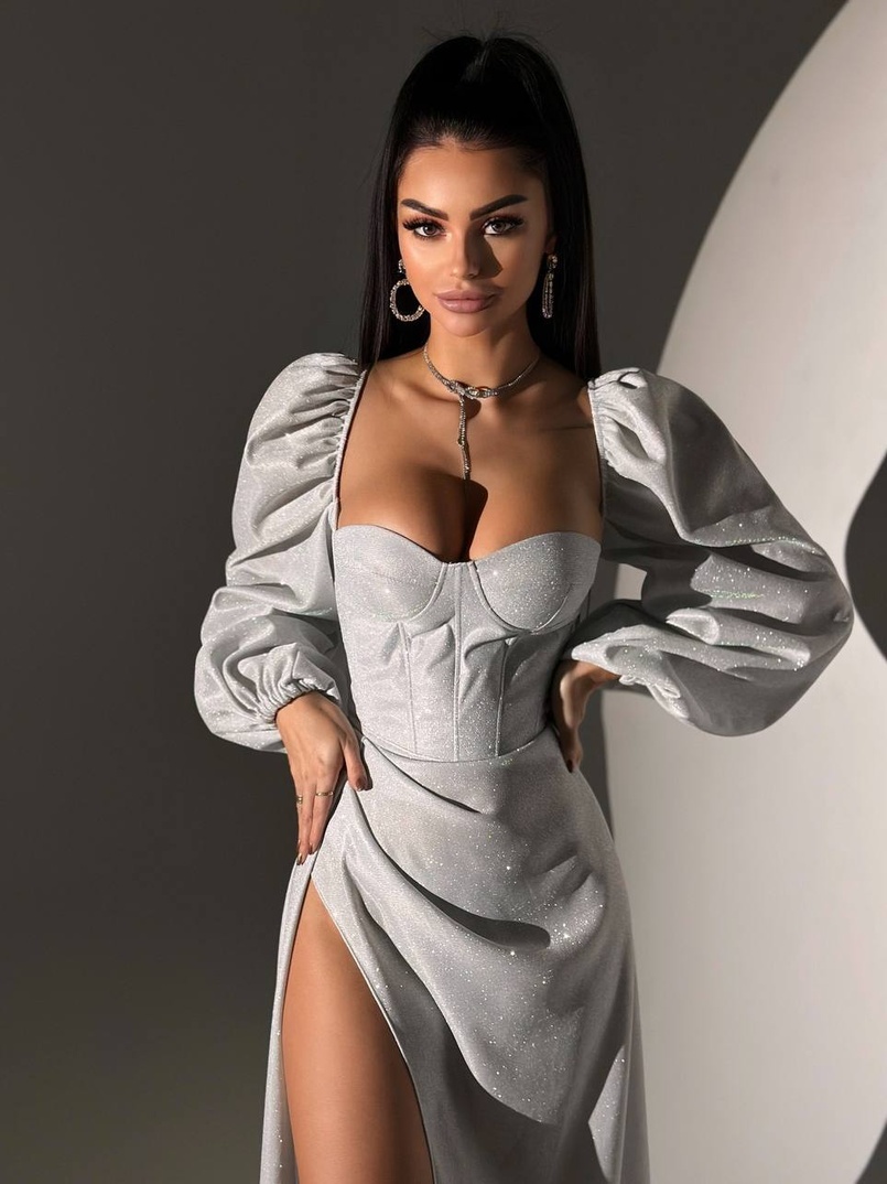 Сяючий комплект: корсет  + спідниця  максі з драпіруванням | PUSHKA SHOP