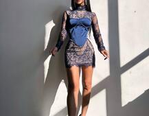 Комплект: мереживна сукня міні + корсет  Комплект: мереживна сукня міні + корсет  | PUSHKA SHOP