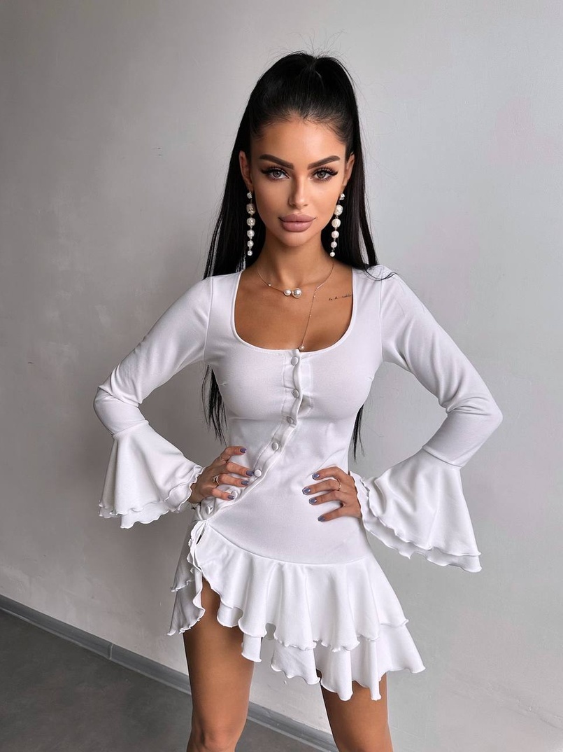 Сукня з з воланами на ґудзиках  Сукня з з воланами на ґудзиках  | PUSHKA SHOP