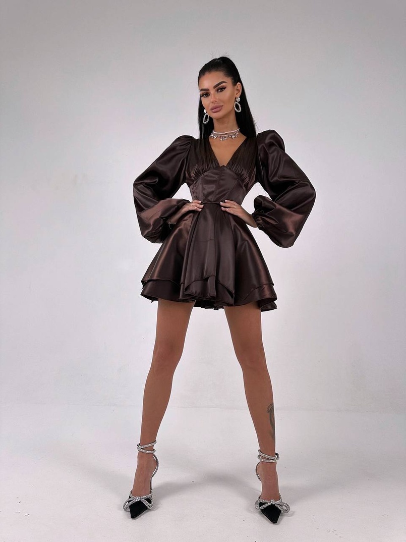 Атласна корсетна сукня  з пишною подвійною спідницею  Атласна корсетна сукня  з пишною подвійною спідницею  | PUSHKA SHOP