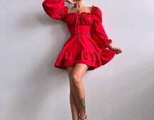 Сукня з воланами та шнурівкою  по спинці Сукня з воланами та шнурівкою  по спинці | PUSHKA SHOP