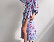 Сукня -міді зі шнурівкою на спинці та розрізом на ніжці Сукня -міді зі шнурівкою на спинці та розрізом на ніжці | PUSHKA SHOP