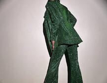 Костюм: піджак на підкладці, штани кльош+ топ з чашечками Костюм: піджак на підкладці, штани кльош+ топ з чашечками | PUSHKA SHOP