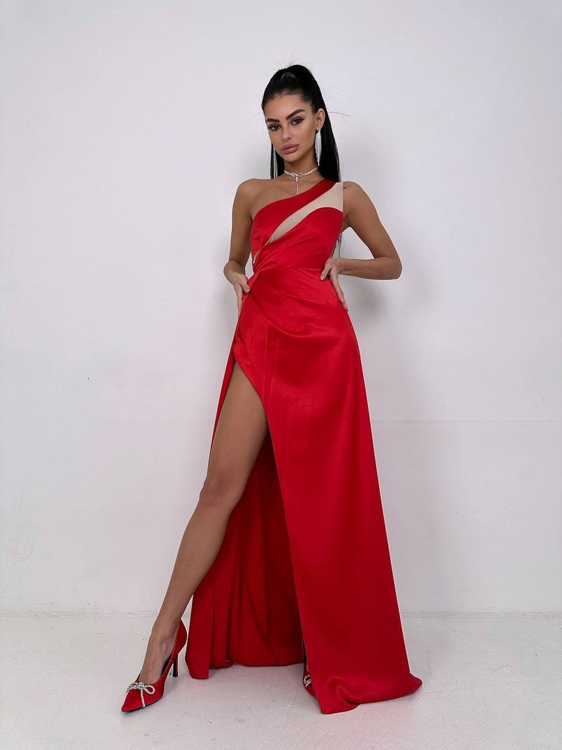 Атласна сукня максі  | PUSHKA SHOP