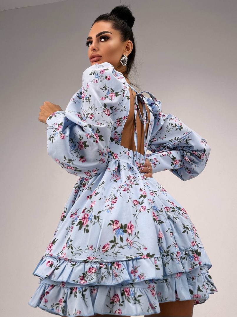 Сукня міні з пишною спідницею та драпіруванням на талії | PUSHKA SHOP