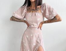 Платье миди со шнуровкой на спинке  | PUSHKA SHOP