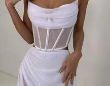 Комплект: корсет декорований стразами + спідниця максі  Комплект: корсет декорований стразами + спідниця максі  | PUSHKA SHOP