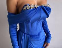 Оксамитова сукня максі декорована стразами  Ручна робота  | PUSHKA SHOP