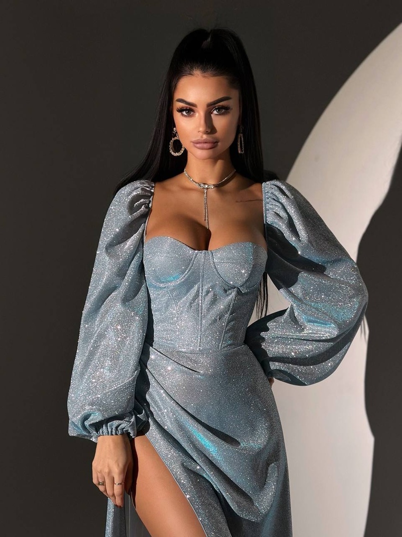 Сяючий комплект: корсет  + спідниця  максі з драпіруванням | PUSHKA SHOP