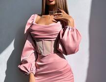 Комплект: корсет, декорований стразами   + спідниця міні з драпіруванням  Комплект: корсет, декорований стразами   + спідниця міні з драпіруванням  | PUSHKA SHOP