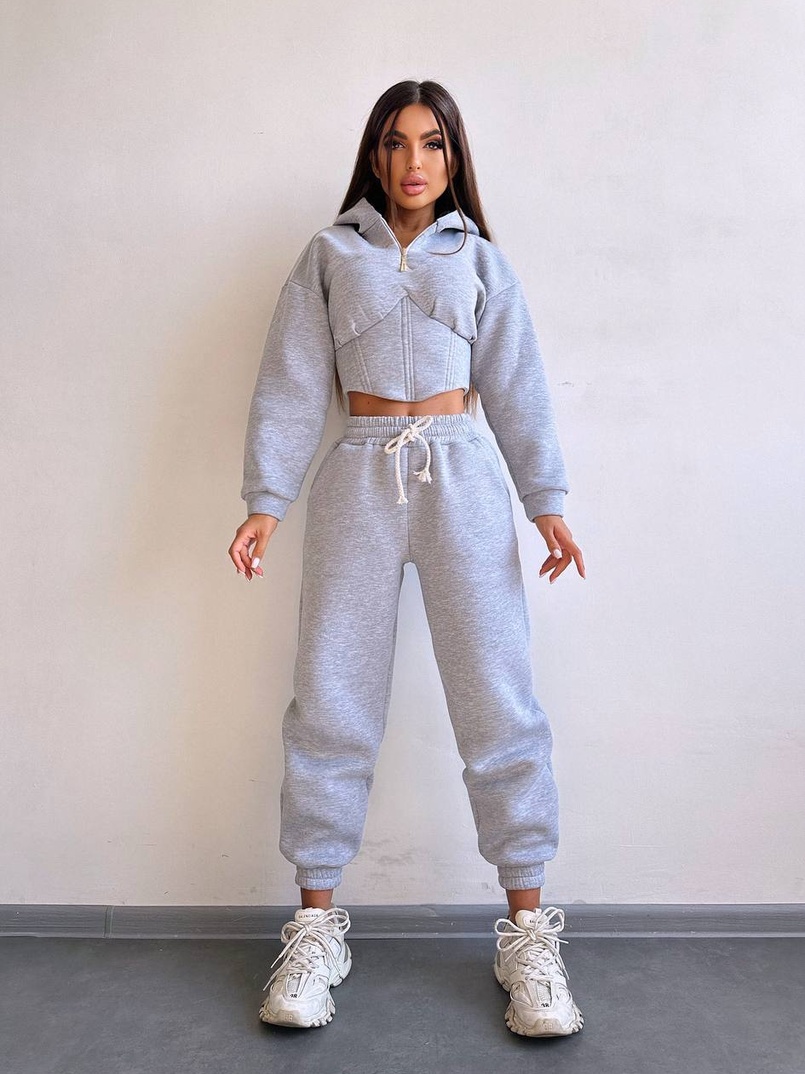 Комплект на флісі : худі з елементами корсету + штани  Комплект на флісі : худі з елементами корсету + штани  | PUSHKA SHOP