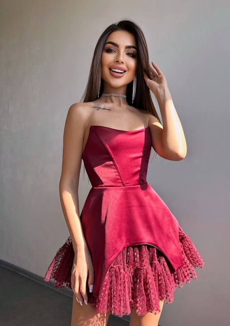 Атласна корсетна сукня  | PUSHKA SHOP