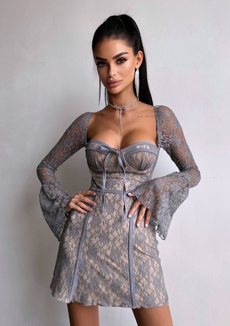 Мереживна сукня міні з чашечками    | PUSHKA SHOP