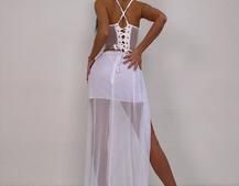 Комплект: корсет декорований стразами + спідниця максі  Комплект: корсет декорований стразами + спідниця максі  | PUSHKA SHOP