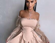 Сукня з корсетом декорована мереживом  Сукня з корсетом декорована мереживом  | PUSHKA SHOP