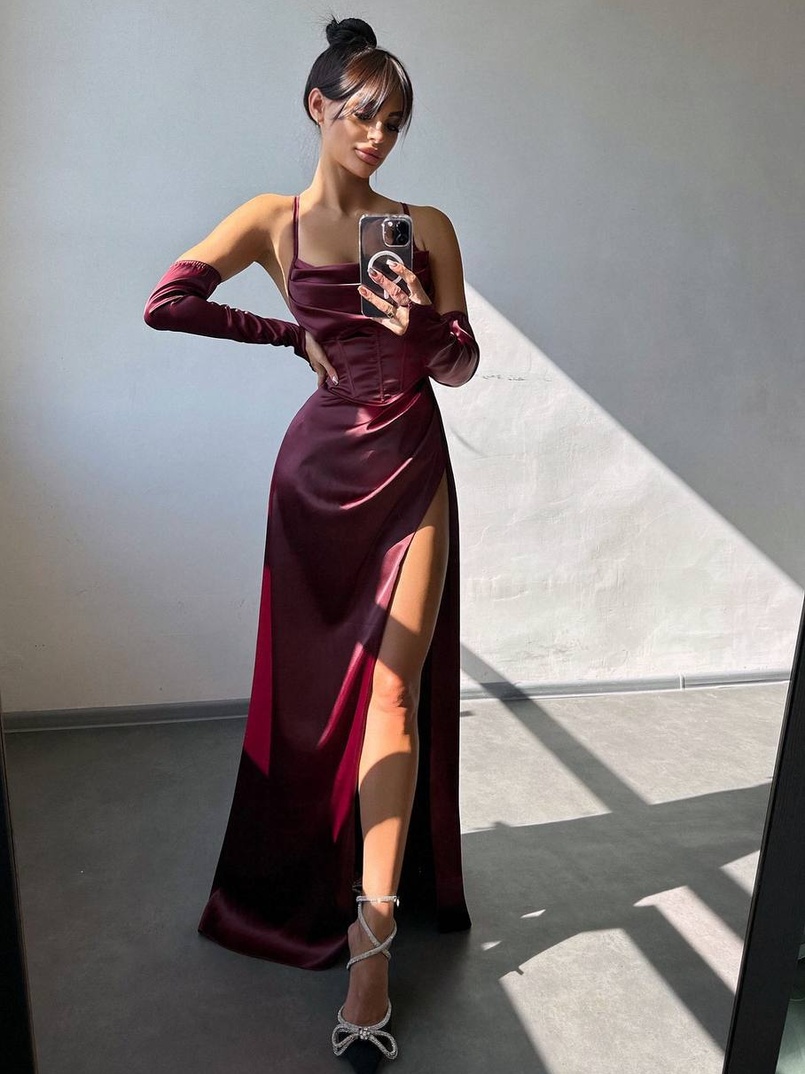 Комплект: корсет з рукавичками + спідниця максі з драпіруванням   Комплект: корсет з рукавичками + спідниця максі з драпіруванням   | PUSHKA SHOP