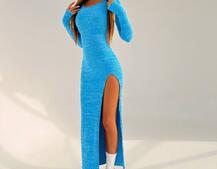 Трикотажна сукня міді зі шнурівкою на спинці Трикотажна сукня міді зі шнурівкою на спинці | PUSHKA SHOP