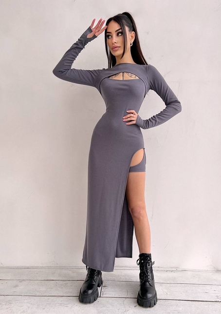Облягаюча сукня міді цікавого крою | PUSHKA SHOP