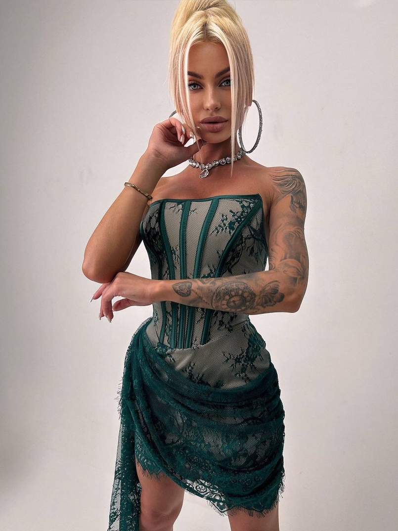 Мереживна сукня міні зі шлейфом   Мереживна сукня міні зі шлейфом   | PUSHKA SHOP