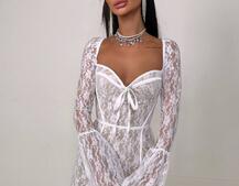 Мереживна сукня міні з чашечками    Мереживна сукня міні з чашечками    | PUSHKA SHOP