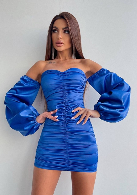 Атласна сукня з драпіруванням | PUSHKA SHOP