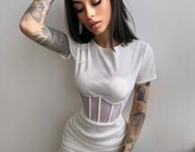 Сукня-міні  з елементами корсету  Довжину спідниці можна регулювати  | PUSHKA SHOP