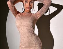 Сукня міні з сяючими стразами Сукня міні з сяючими стразами | PUSHKA SHOP