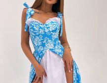 Сукня міді з чашечками в квітковий принт  Сукня міді з чашечками в квітковий принт  | PUSHKA SHOP