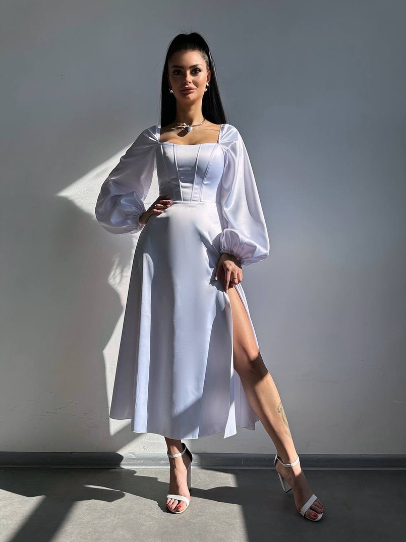 Елегантна сукня міді з корсетним верхом | PUSHKA SHOP