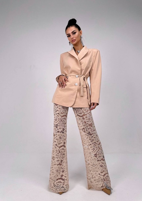 Комплект: мереживний корсет бюстьє + штани + піджак  | PUSHKA SHOP