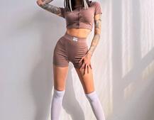 Комплект: топ на ґудзиках + велосипедки Комплект: топ на ґудзиках + велосипедки | PUSHKA SHOP