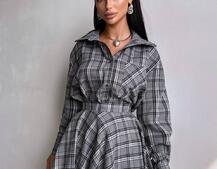 Комплект: сорочка + спідниця у клітинку  Комплект: сорочка + спідниця у клітинку  | PUSHKA SHOP