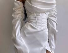 Комплект: корсет з рукавами    + спідниця міні з драпіруванням   Комплект: корсет з рукавами    + спідниця міні з драпіруванням   | PUSHKA SHOP