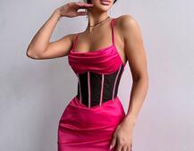 Комплект: корсет, декорований стразами + спідниця міні з драпіруванням   Комплект: корсет, декорований стразами + спідниця міні з драпіруванням   | PUSHKA SHOP