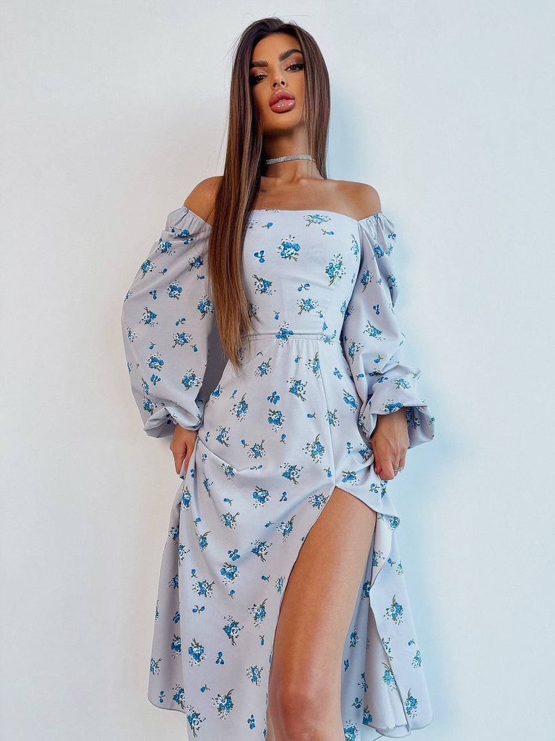 Сукня -міді зі шнурівкою на спинці та розрізом на ніжці Сукня -міді зі шнурівкою на спинці та розрізом на ніжці | PUSHKA SHOP