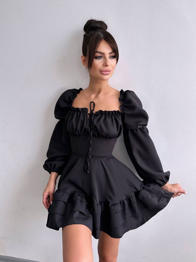 Сукня з воланами та шнурівкою  по спинці Сукня з воланами та шнурівкою  по спинці | PUSHKA SHOP