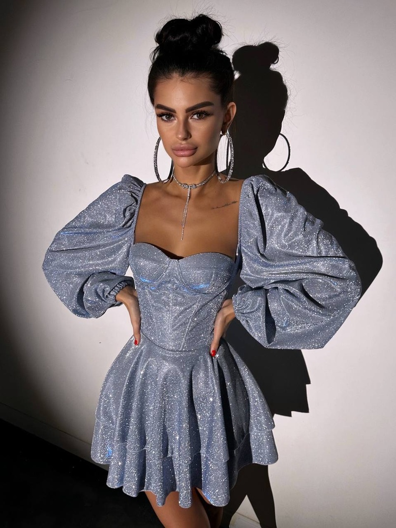 Сяюча корсетна сукня бюстьє з подвійною спідницею Сяюча корсетна сукня бюстьє з подвійною спідницею | PUSHKA SHOP