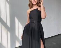 Сукня максі  з розрізом на спідниці  Сукня максі  з розрізом на спідниці  | PUSHKA SHOP