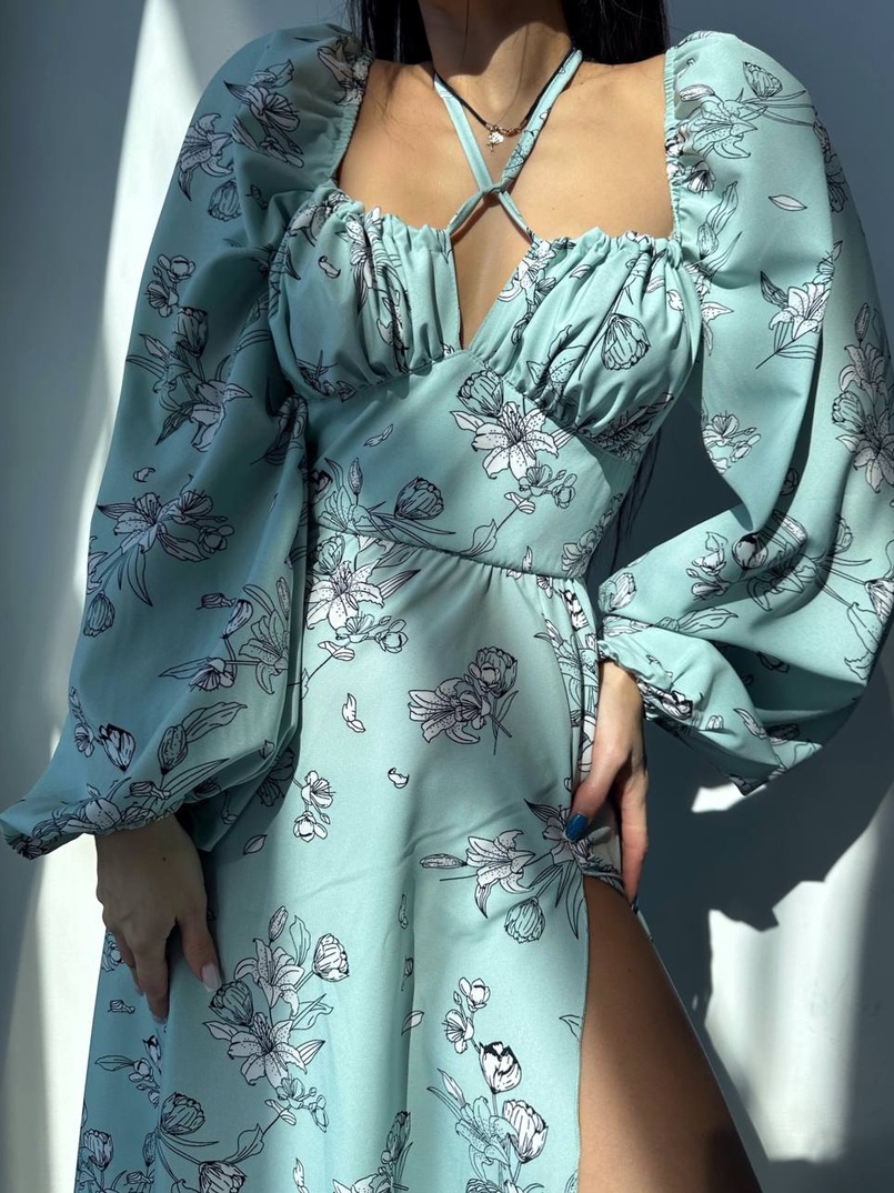 Сукня міді з квітковим принтом  | PUSHKA SHOP