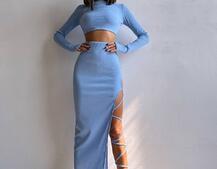 Комплект: топ + спідниця із зав‘язками на ніжку  Комплект: топ + спідниця із зав‘язками на ніжку  | PUSHKA SHOP