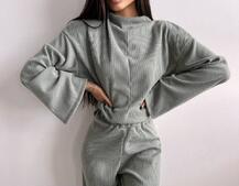 Повсякденний костюм із теплого трикотажу-рубчика Повсякденний костюм із теплого трикотажу-рубчика | PUSHKA SHOP
