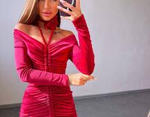 Оксамитова сукня  із зав'язкою на шию з трояндою | PUSHKA SHOP