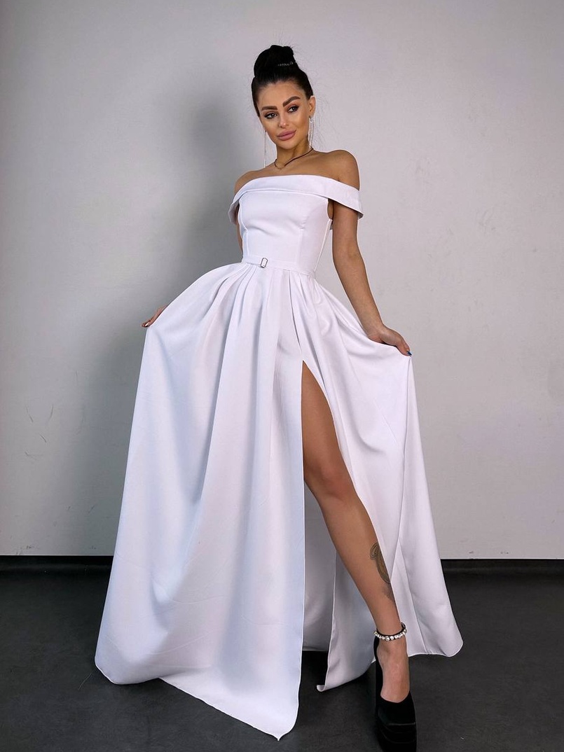 Сукня максі з відкритими плечима  | PUSHKA SHOP