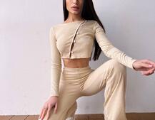 Комплект : штани кльош і топ на ґудзиках   Комплект : штани кльош і топ на ґудзиках   | PUSHKA SHOP