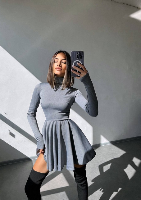 Сукня міні зі спідницею-сонцем  | PUSHKA SHOP