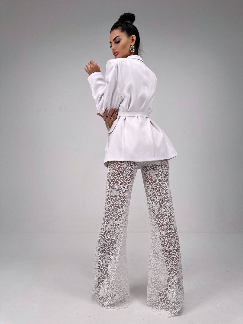 Комплект: мереживний корсет бюстьє + штани + піджак  Комплект: мереживний корсет бюстьє + штани + піджак  | PUSHKA SHOP