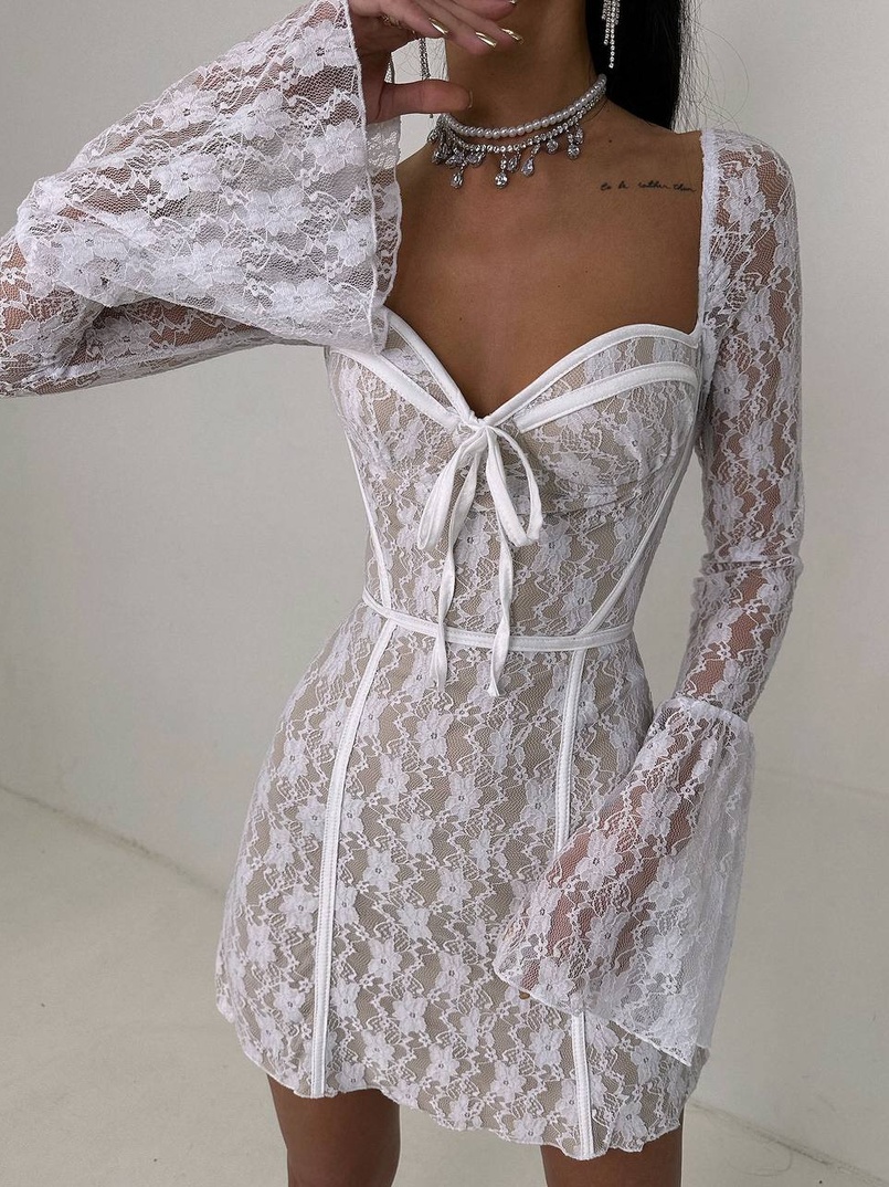 Мереживна сукня міні з чашечками    Мереживна сукня міні з чашечками    | PUSHKA SHOP