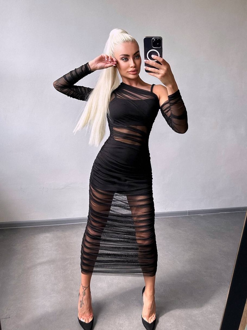 Сукня міді з драпіруванням   Сукня міді з драпіруванням   | PUSHKA SHOP