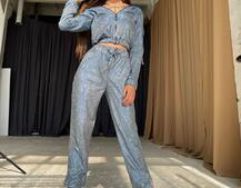 Комплект из люрекса: бомбер + джоггеры  Комплект из люрекса: бомбер + джоггеры  | PUSHKA SHOP