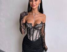 Корсетна сукня максі з рукавичками  | PUSHKA SHOP
